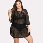 Shein Plus Lace Up Front Cut Out Dress