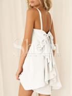 Shein White Strap Bow Knots Ruffle Dress