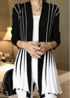 Rosewe Trendy Stripe Print Long Sleeve Cardigan For Woman