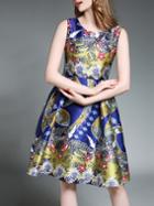 Shein Backless Print A-line Dress