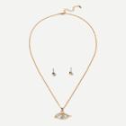 Shein Eye Detail Necklace 1pc & Earrings 1pair