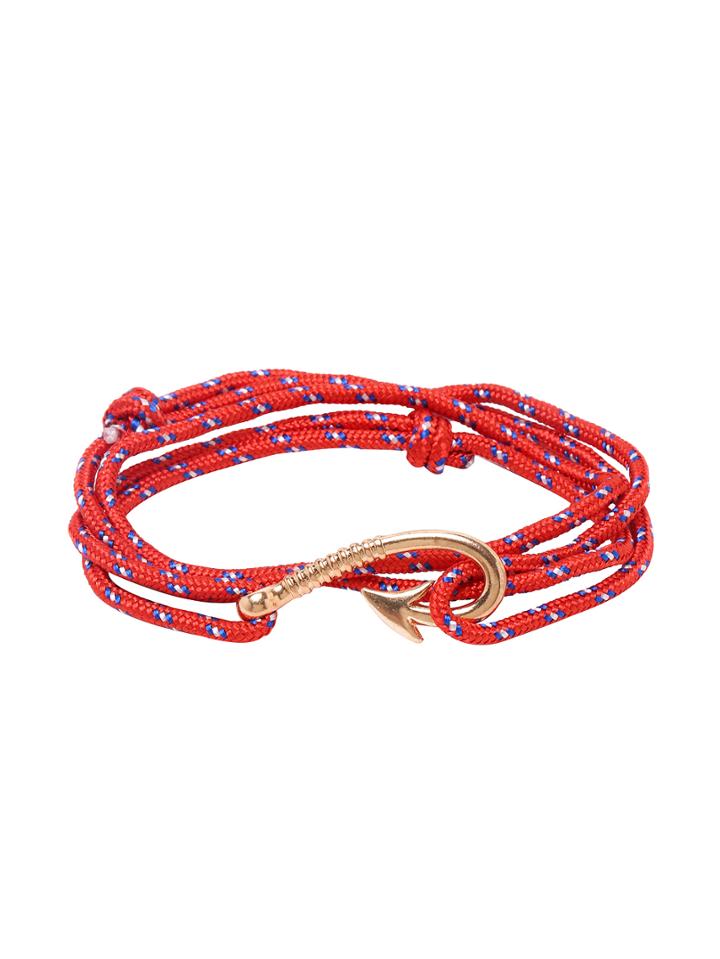 Shein Red Multi Strand Fish Hook Bracelet