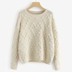 Shein Drop Shoulder Mixed Knit Sweater