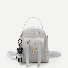 Shein Pocket Front Geometric Backpack