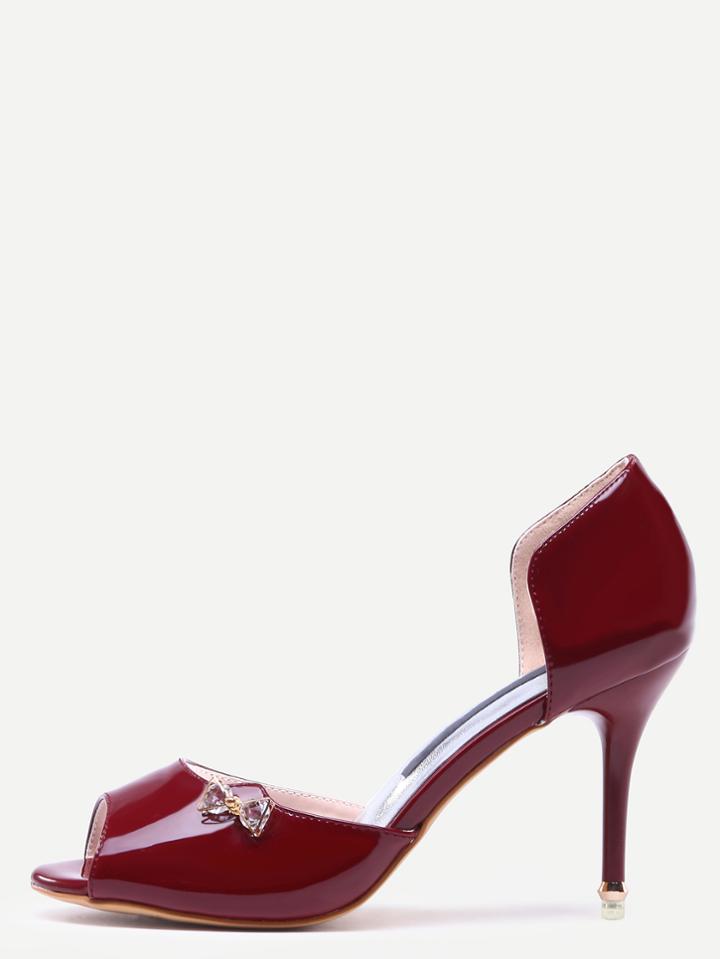 Shein Burgundy Block Stiletto Mule Heels