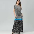 Shein Polka Dot Contrast Stripe Dress