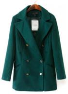 Rosewe Fabulous Green Turndown Collar Long Sleeve Autumn Coat