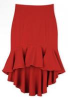 Rosewe High Waist Red Sheath Mermaid Skirt
