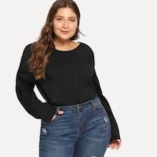 Shein Plus Round Neck Solid Top