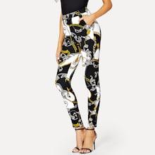 Shein Mixed Print High Wait Skinny Pants