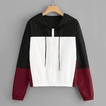 Shein Drawstring Color Block Jacket