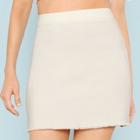 Shein Frayed Hem Fitted Skirt