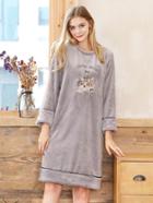 Shein Cat Embroidered Plush Dress