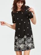 Shein Vintage Circle And Polka Print Dress