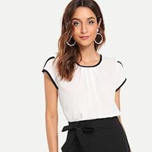 Shein Curved Hem Ringer Blouse