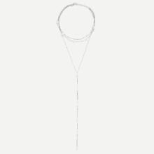 Shein Faux Pearl Detail Layered Y Necklace