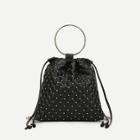 Shein Studded Detail Pu Backpack With Convertible Strap