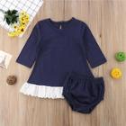 Shein Toddler Girls Eyelet Embroidered Top With Shorts