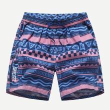 Shein Men Geometric Print Drawstring Waist Shorts