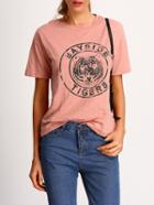 Shein Pink Tiger Print T-shirt