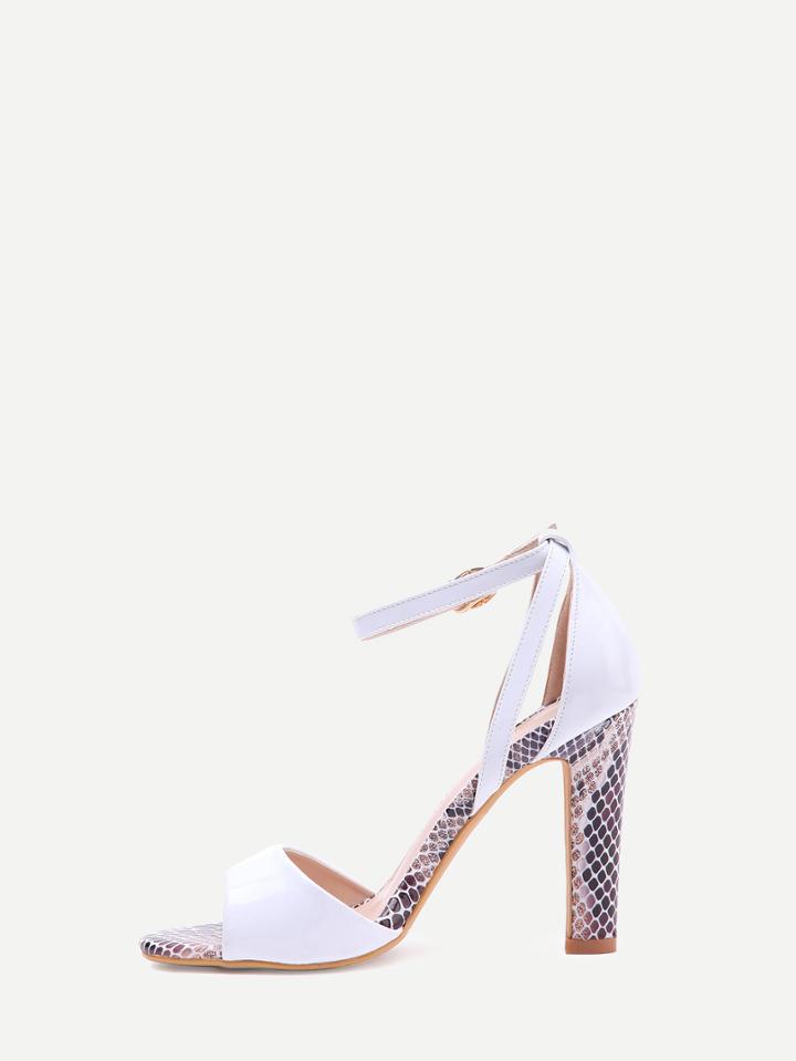 Shein White Ankle Strap High Heel Sandals