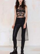 Shein Black Open Back Mesh Tank Top