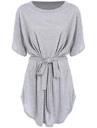 Shein Short Sleeve Self-tie Dolman Dress