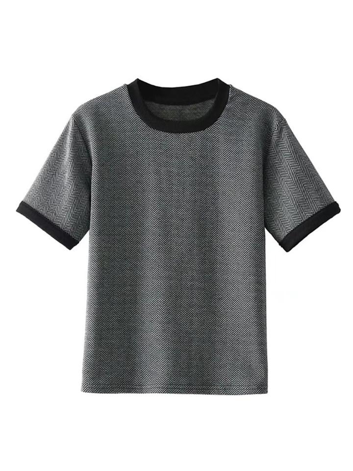 Shein Contrast Trim Zigzag Top