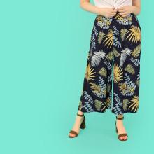 Shein Plus Tropical Print Palazzo Leg Pants