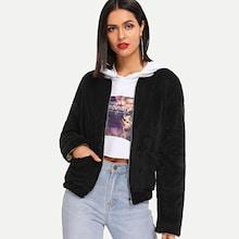 Shein Drop Shoulder Teddy Jacket