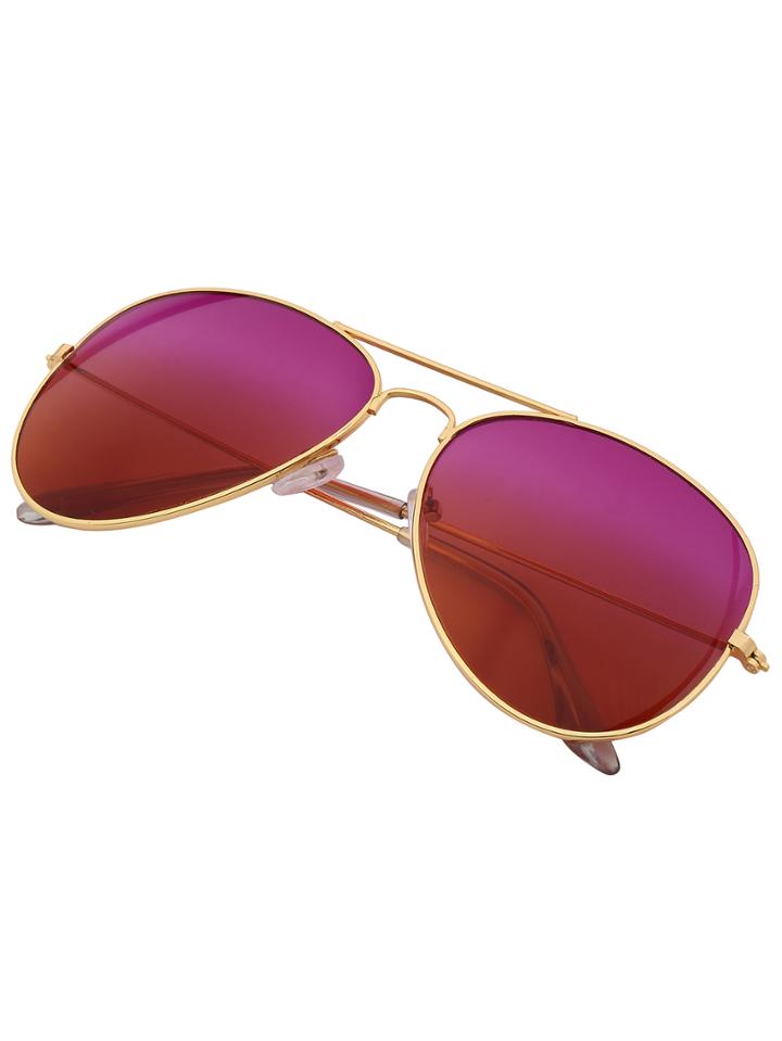 Shein Purple Oval Lens Fashion Sunglasses
