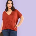 Shein Plus Draped Front Wrap Tee