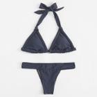 Shein Halter Triangle Bikini Set