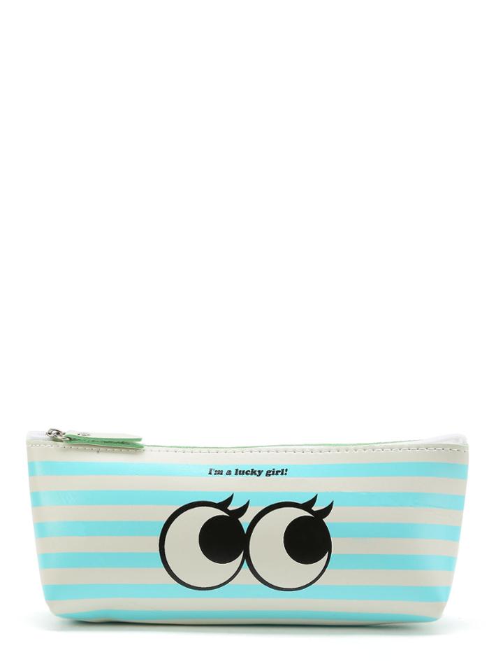 Shein Striped & Eye Print Pu Bag
