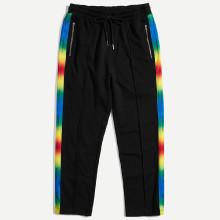 Shein Men Waist Drawstring Zip Striped Pants
