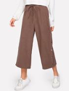 Shein Button Side Drawstring Culotte Pants