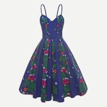 Shein Floral Print Flare Cami Dress