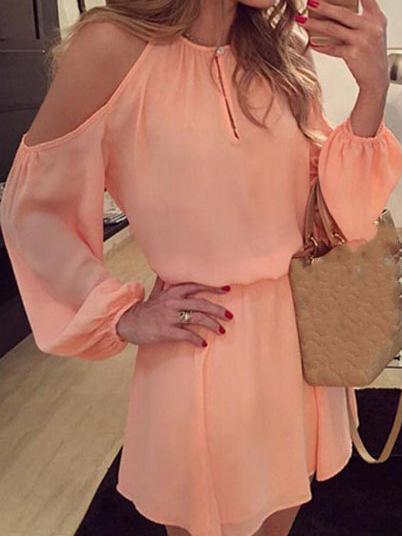 Shein Open Shoulder Chiffon Dress