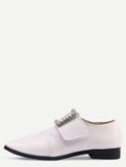 Shein Beige Almond Toe Square Rhinestone Pumps