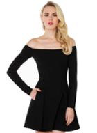 Shein Black Long Sleeve Off The Shoulder Dress