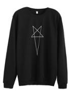 Shein Black Star Print Sweatshirt