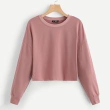 Shein Plus Solid Drop Shoulder Pullover