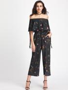 Shein Flounce Layered Neckline Jumpsuit