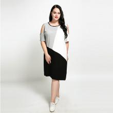 Shein Plus Color Block Open Shoulder Dress