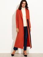 Shein Contrast Panel Slit Back Hidden Button Duster Coat