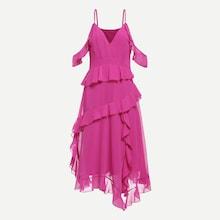 Shein Ruffle Detail Cold Shoulder Dress