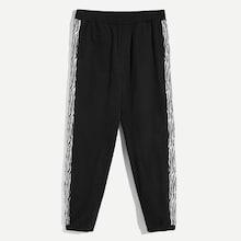 Shein Men Contrast Zebra Drawstring Waist Pants