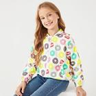 Shein Girls Donut Print Hooded Jacket