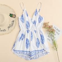 Shein Crochet Trim Geo Print Cami Romper