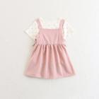 Shein Girls Heart Print Tee With Shirred Dress